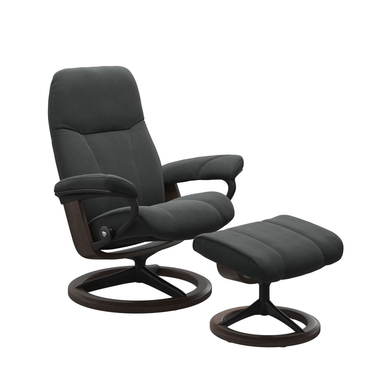 Stressless Consul Recliner Signature Base With Footstool Small Fabric