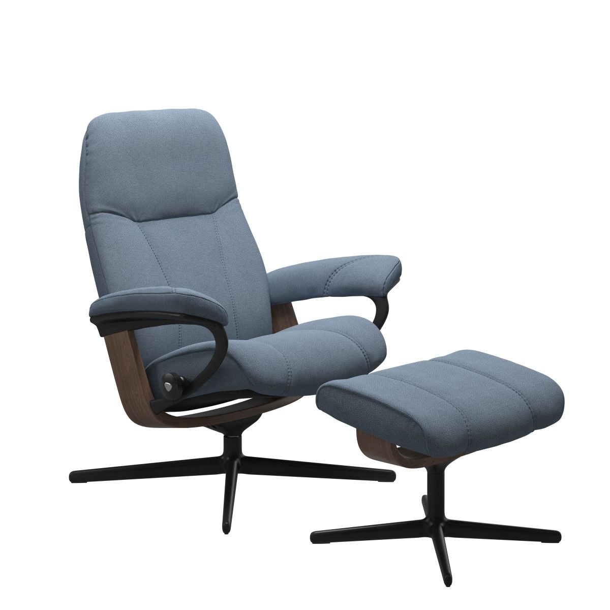 Stressless Consul Recliner Cross Base With Footstool Fabric