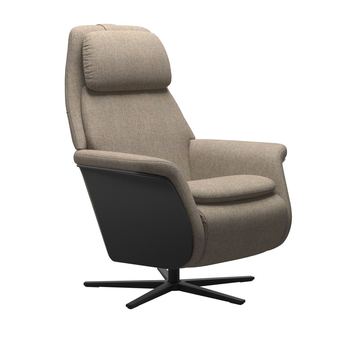 Stressless Sam Power Recliner Chair With Wood Arms / Sirius Base Fabric