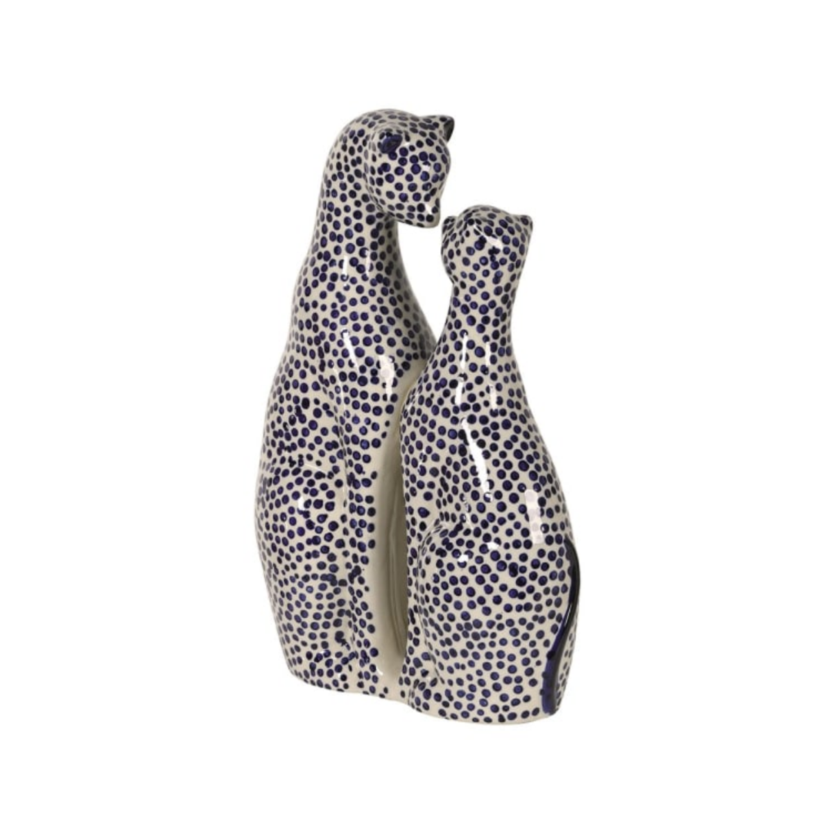 Large Blue Spotted Kissing Cats