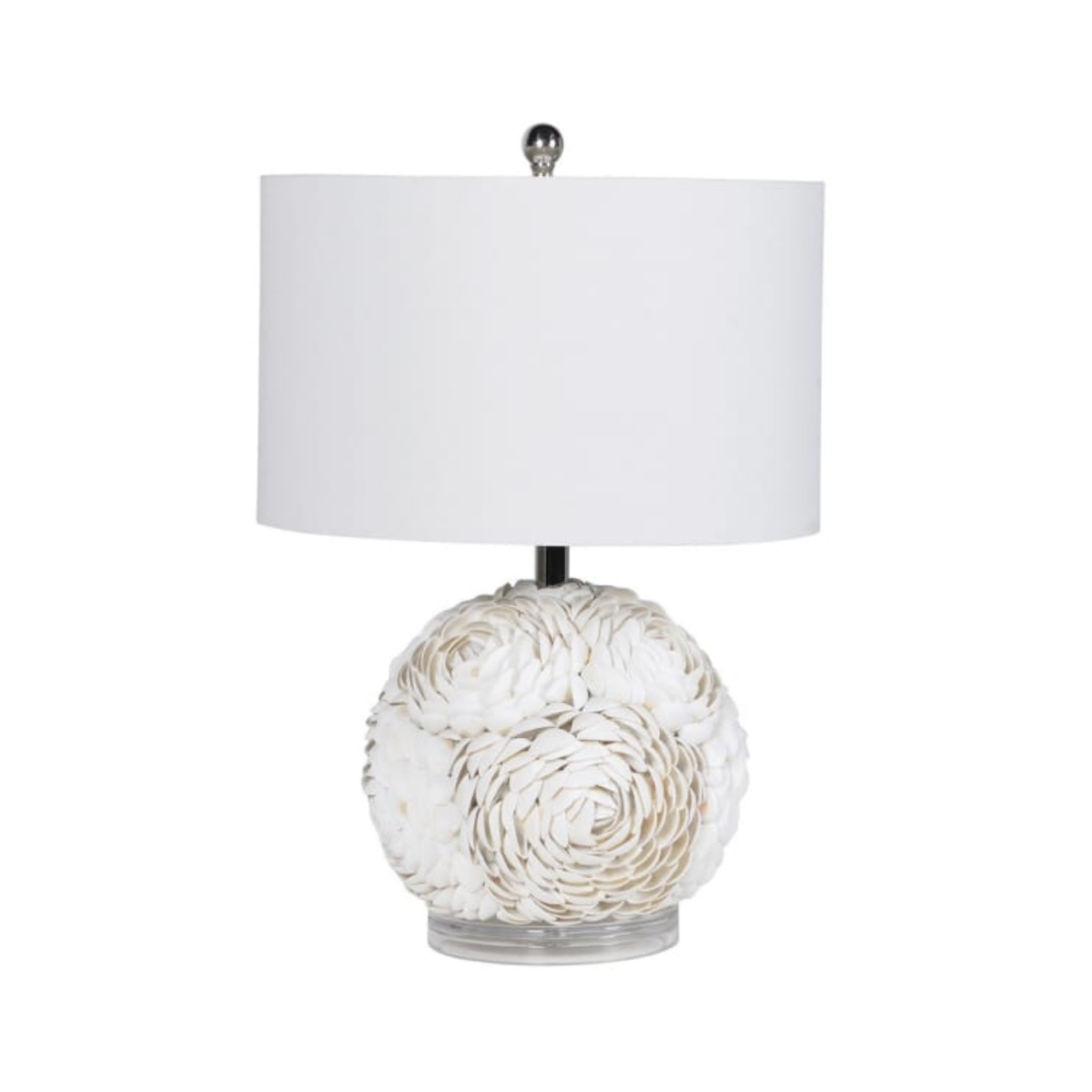 Seashell Lamp with Linen Shade