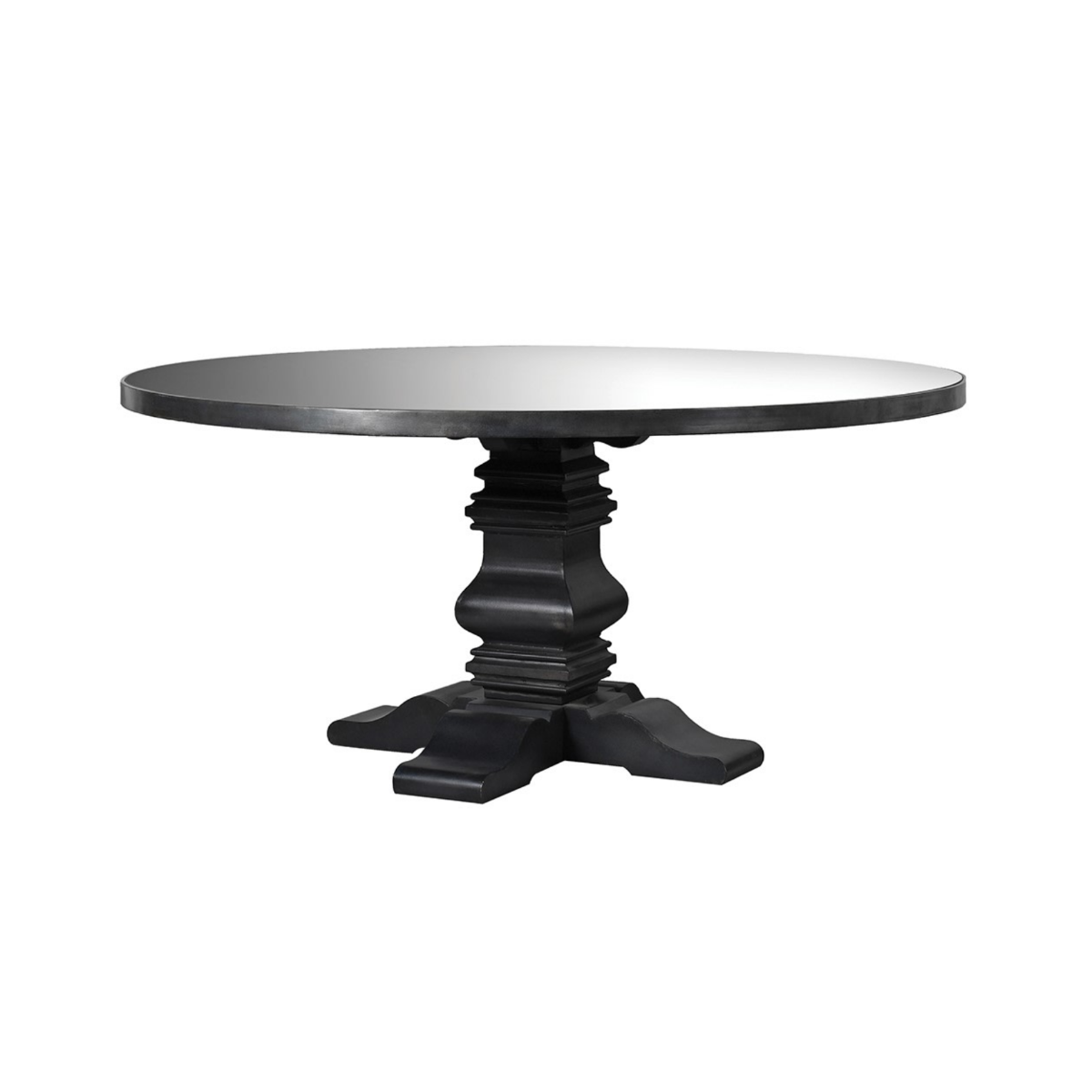Large Black Mirrored Dining Table