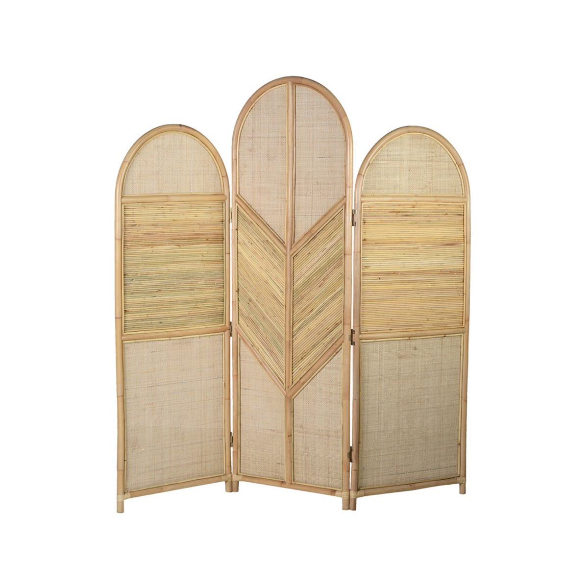 Natural Rattan 3 Panel Screen