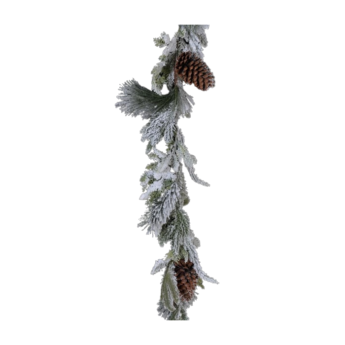 180cm Snowy Pixed Pine Garland