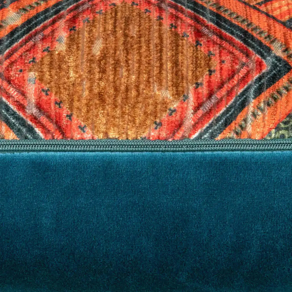 Rio Cushion in Teal & Orange