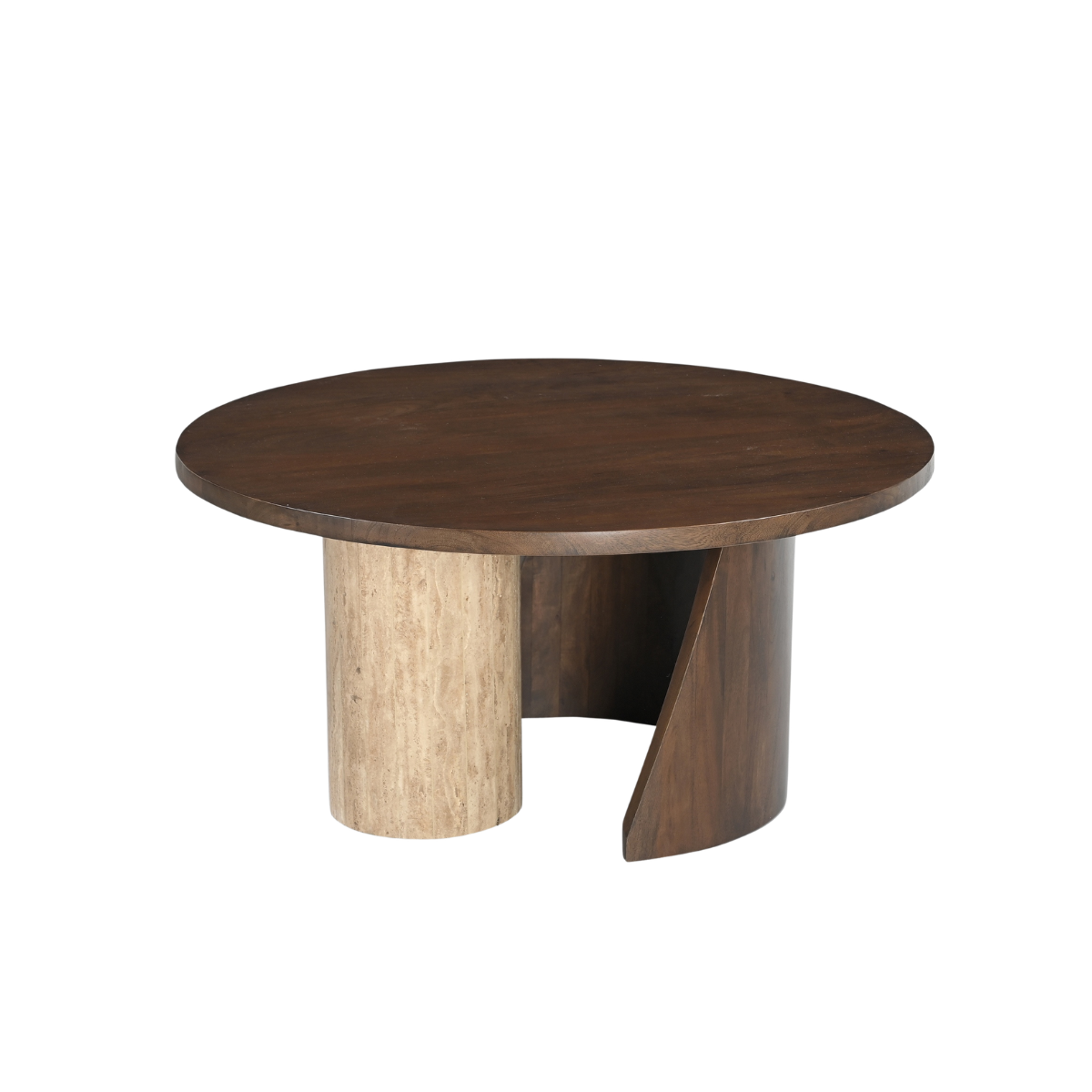 Travertine Pillar Coffee Table