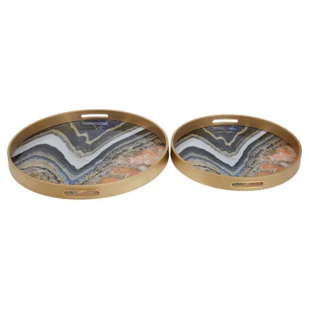 Celinia Set of 2 Abstract Trays