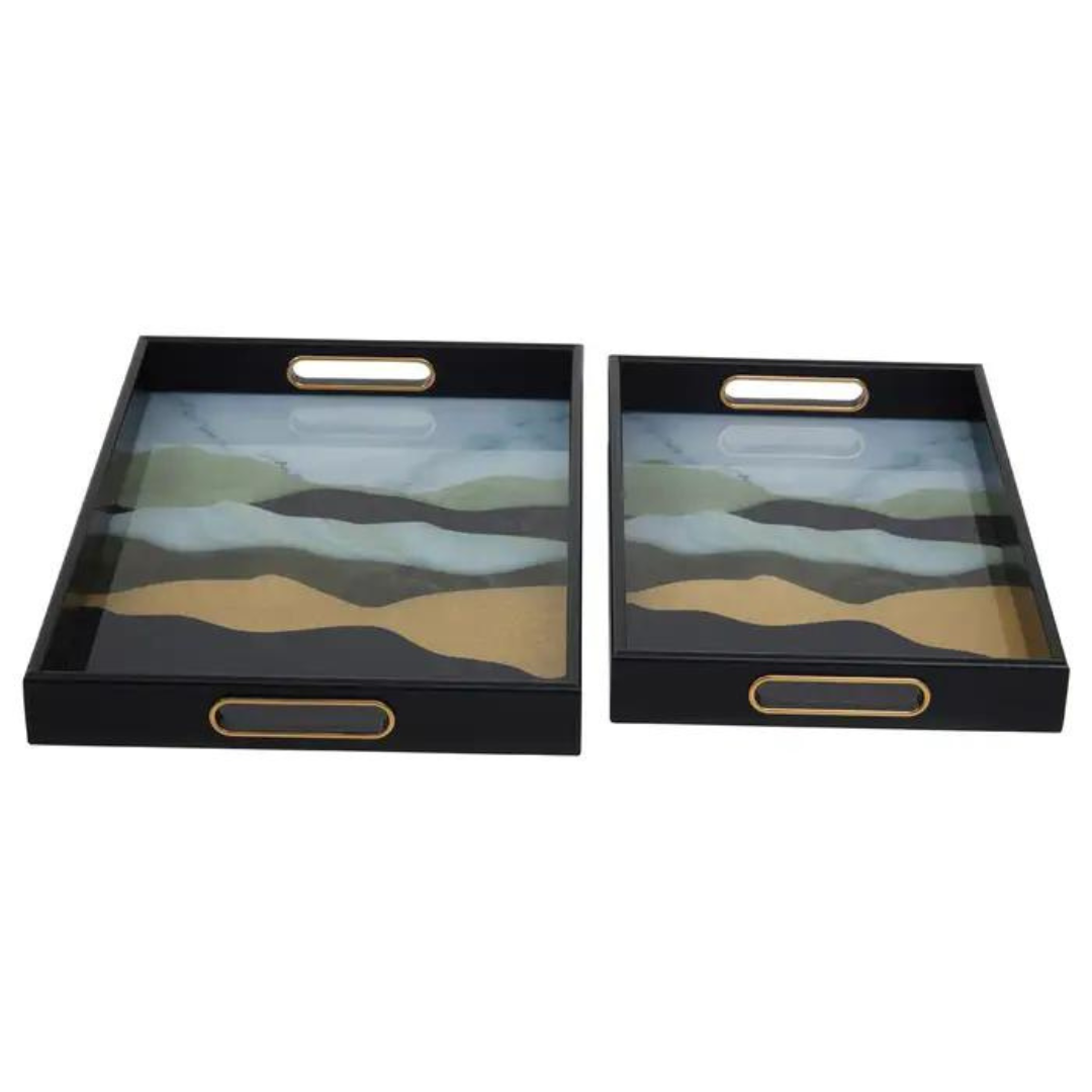 Celina Set of 2 Rectangular Trays