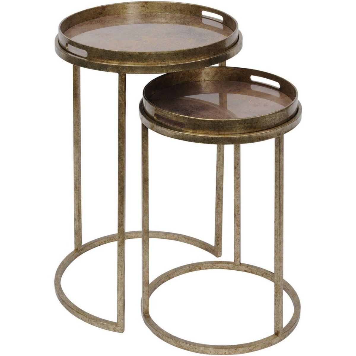 Vienna Antique Gold Atlas Side Tray Tables