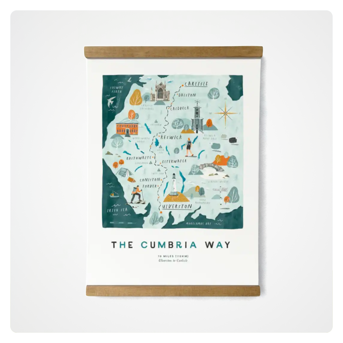 The Cumbria Way A3 Route Map