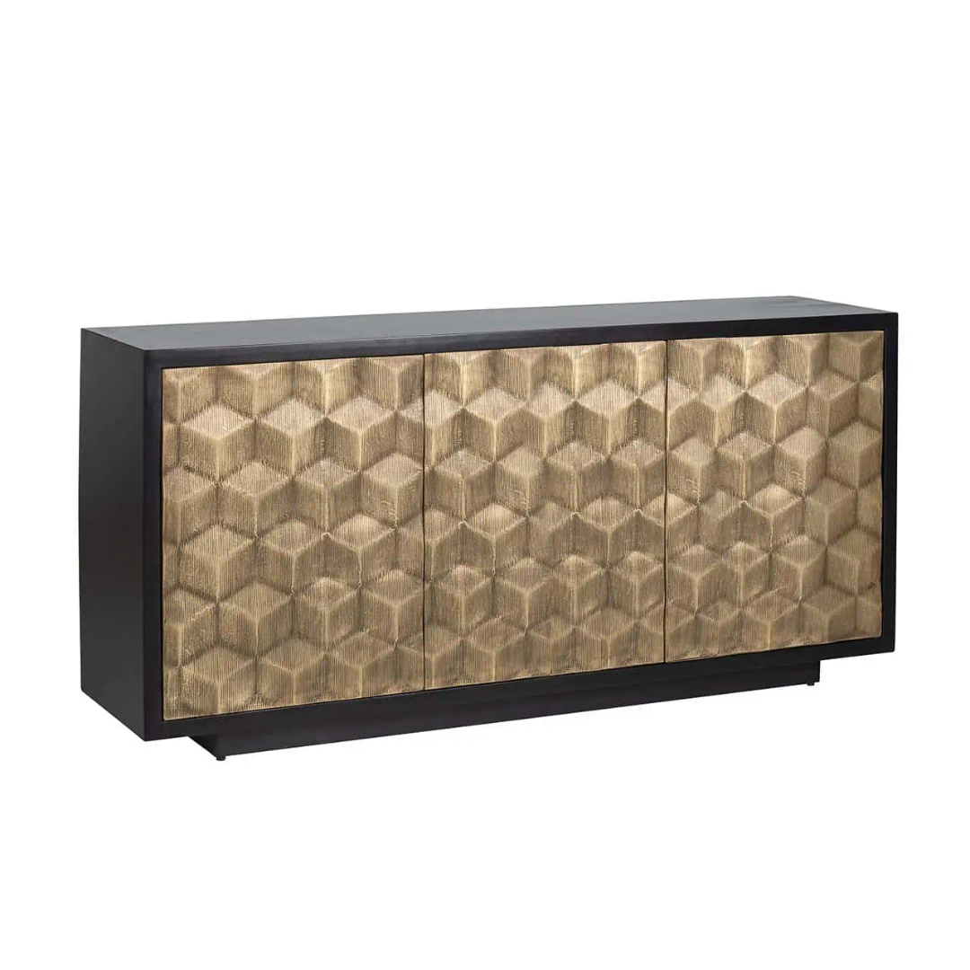 Esher 3 Door Sideboard in Black/Gold