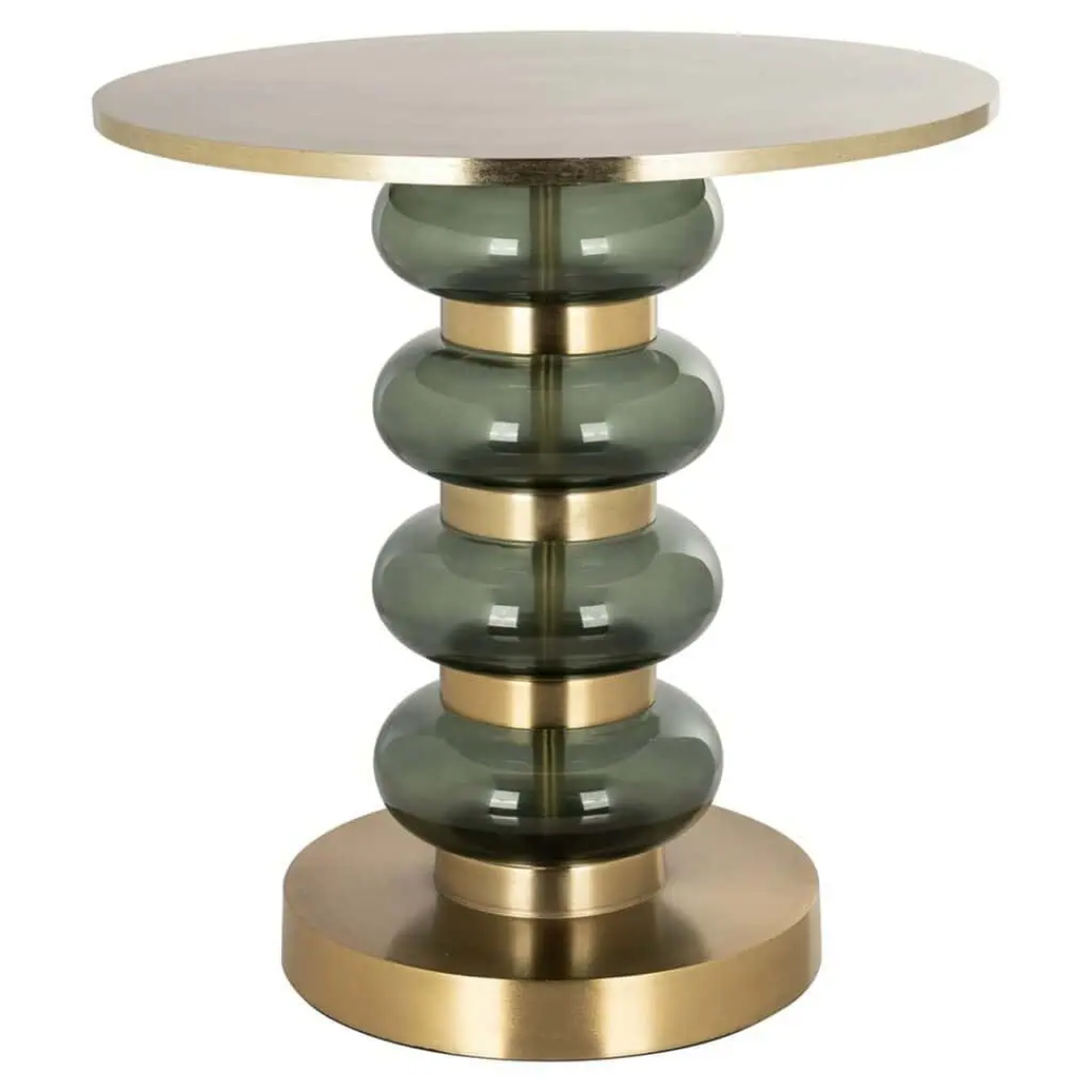 Dalina End Table in Green/Gold