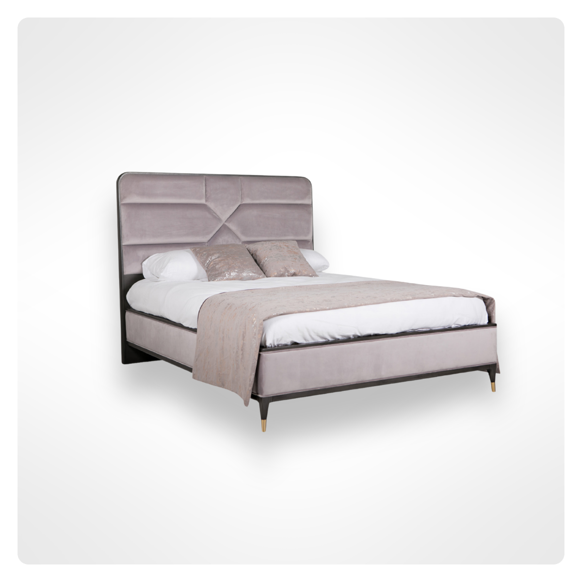 Bianco 6ft Bed Frame in Ebony Ecru Velvet