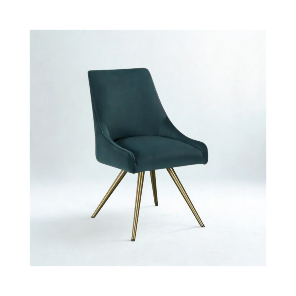 Ivy Teal Velvet Dining Chair Gold Legs