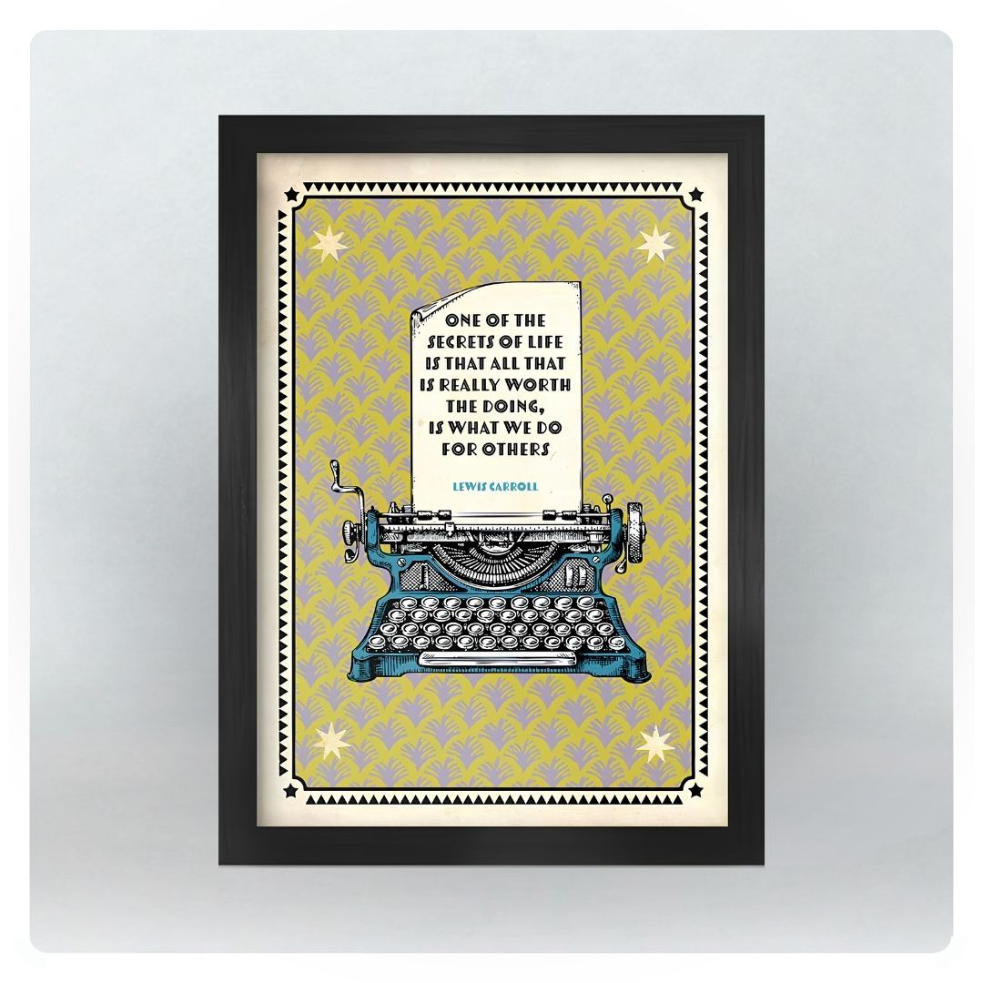 A4 Lewis Carroll Literary Quote in Black Frame