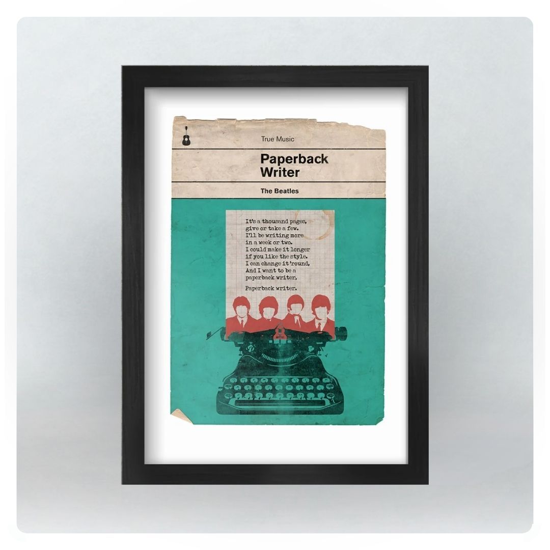 A2 Paperback Writer in Black Frame