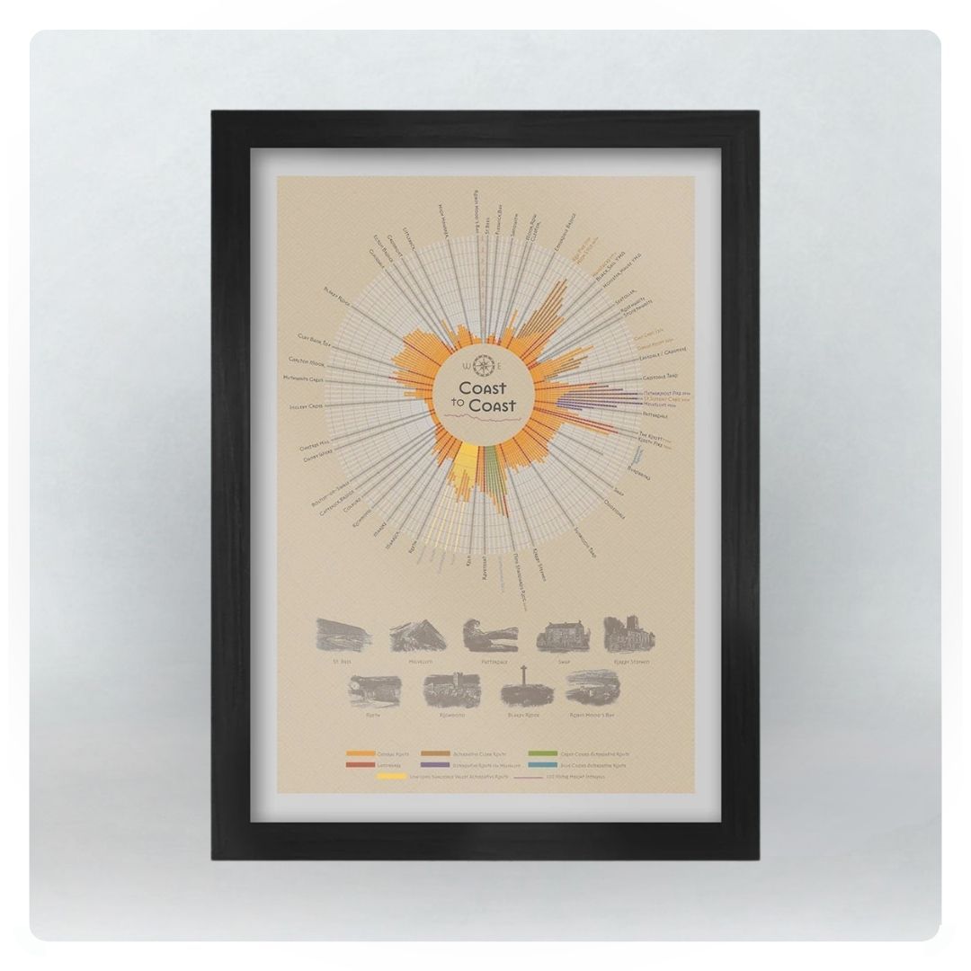A2 Coast to Coast Poster Print in Black Frame