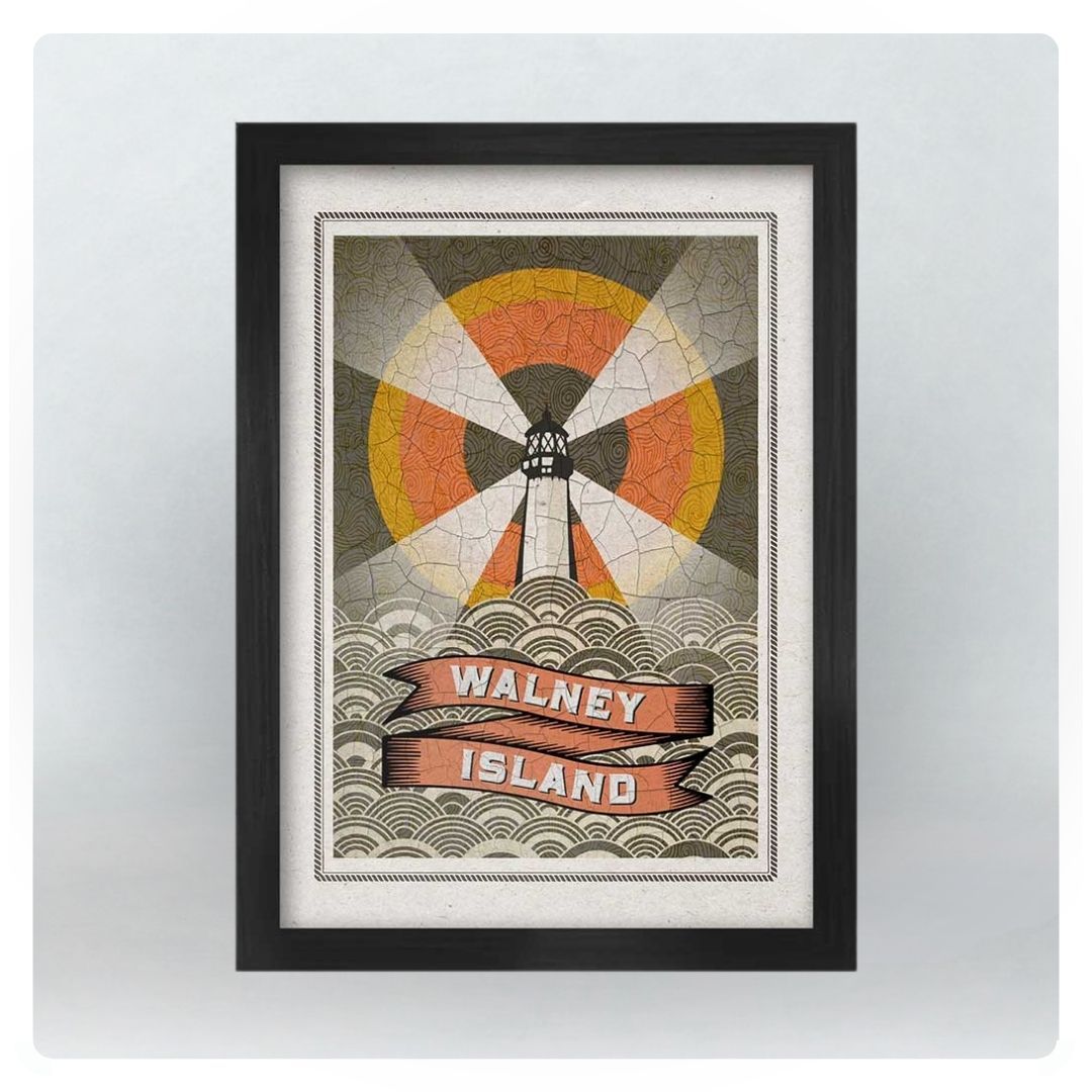 A2 Walney Island in Black Frame