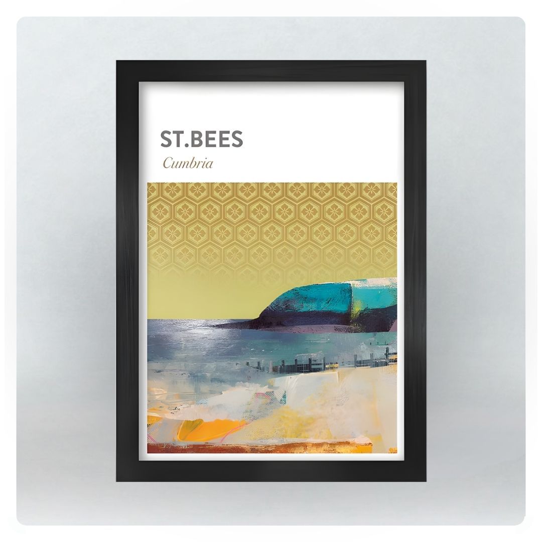 A3 St Bees in Black Frame