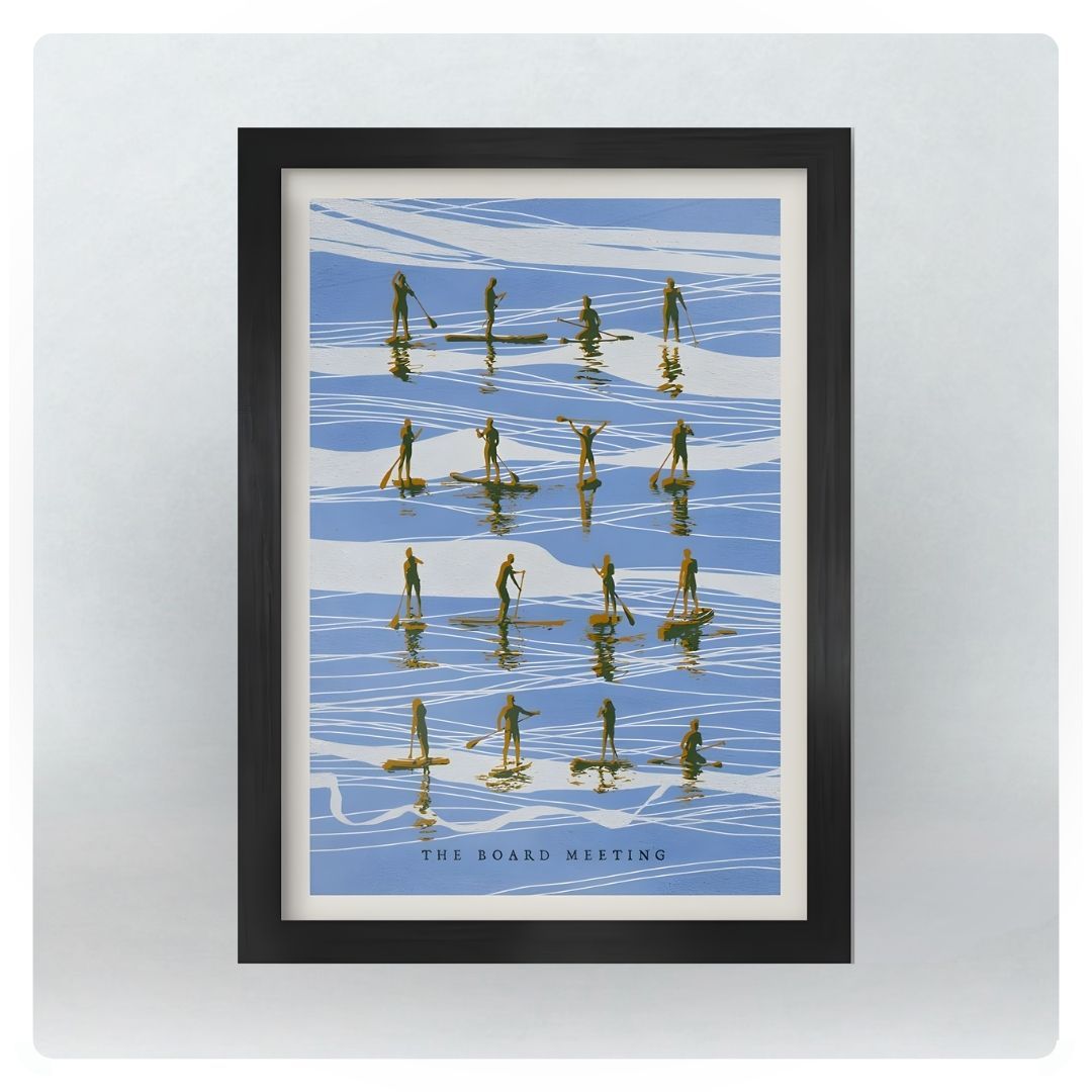 A4 The Board Meeting in Black Frame