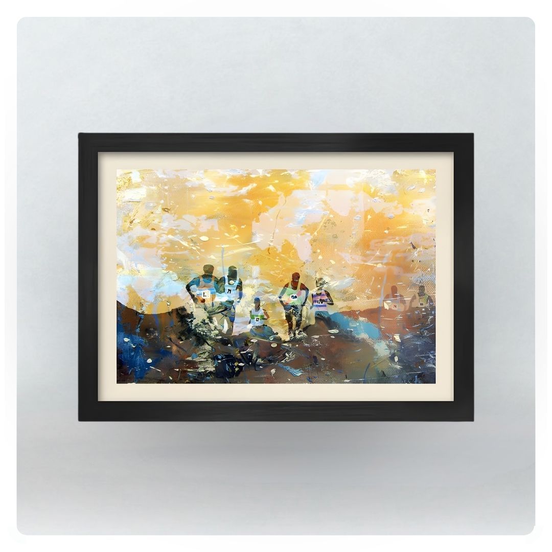 A4 The Runners in Black Frame