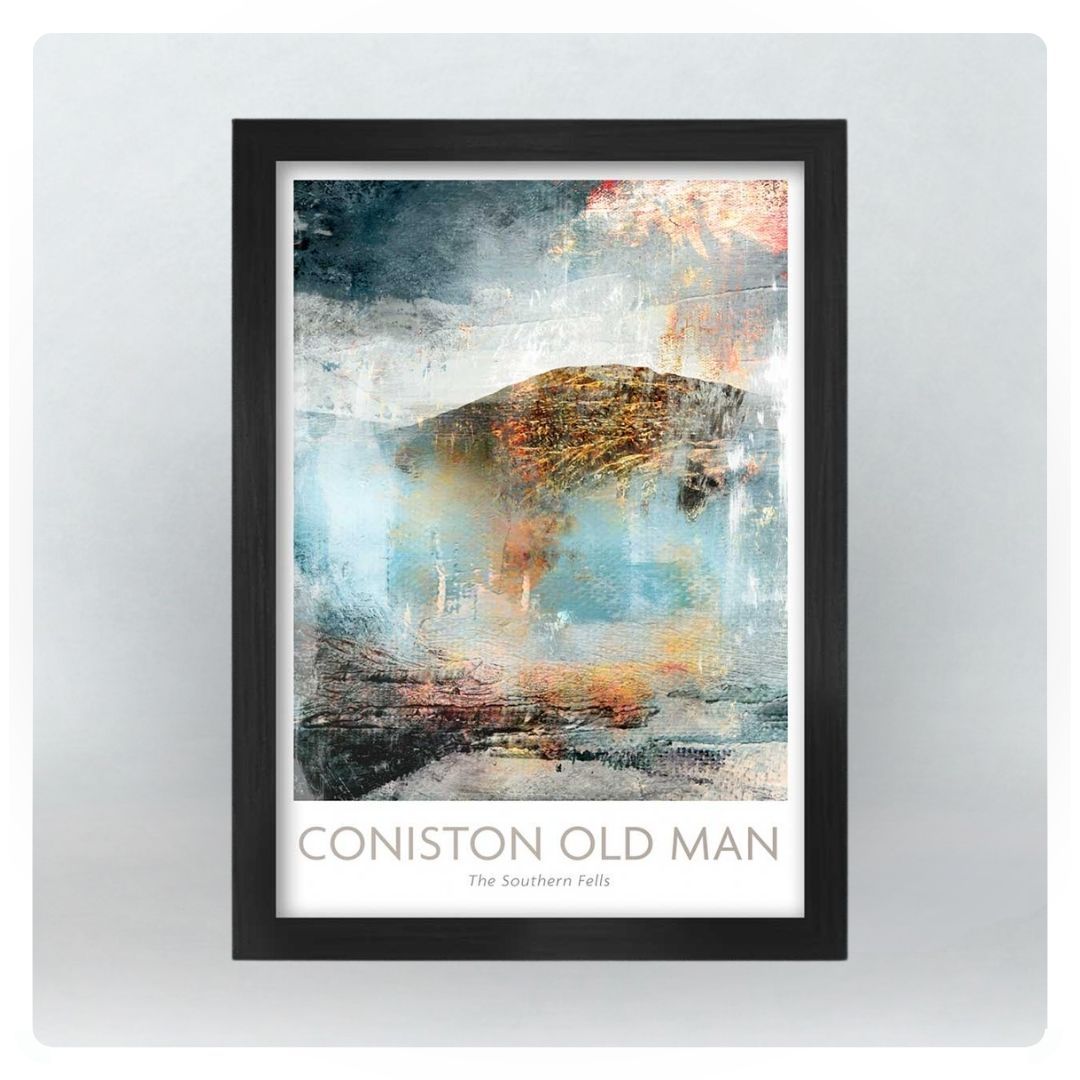 A4 Coniston Old Man in Black Frame