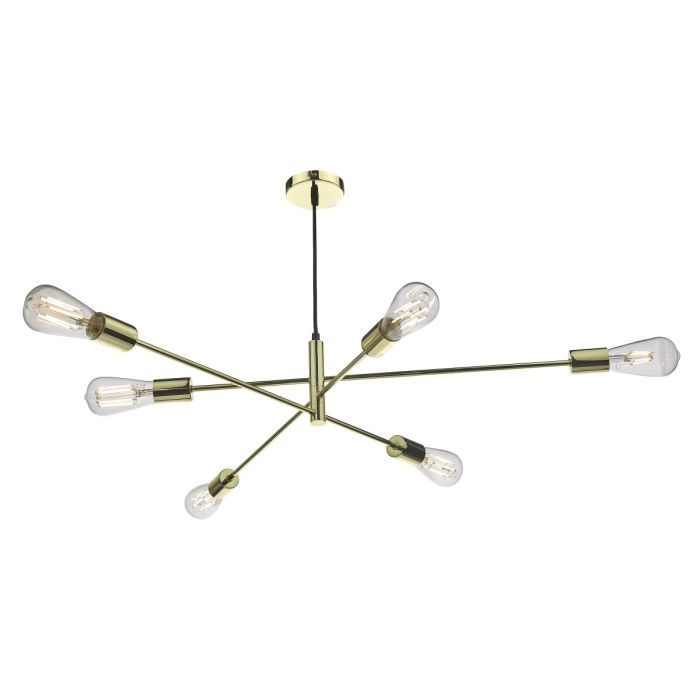 där Alana 6 Light Pendant - Polished Gold