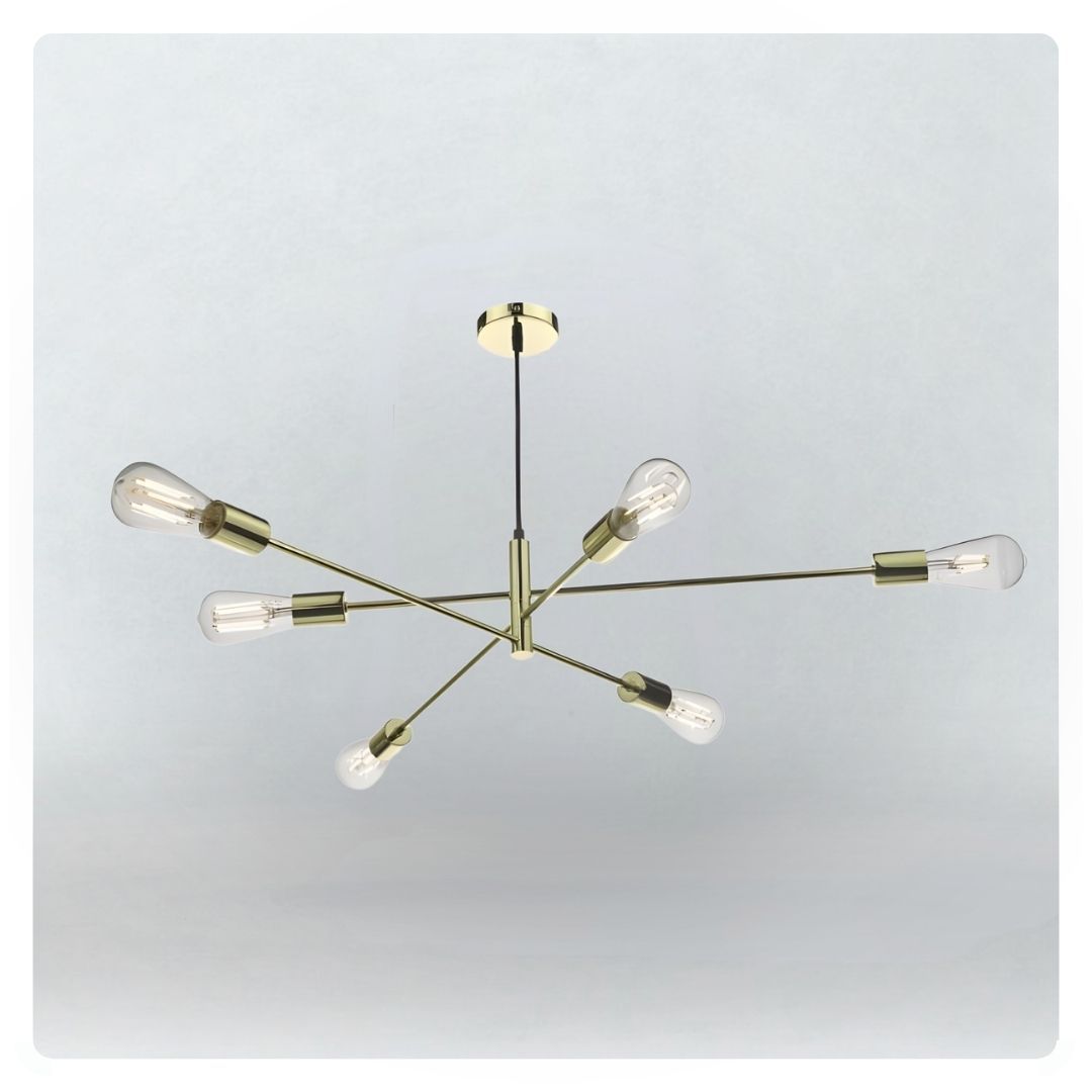 där Alana 6 Light Pendant - Polished Gold