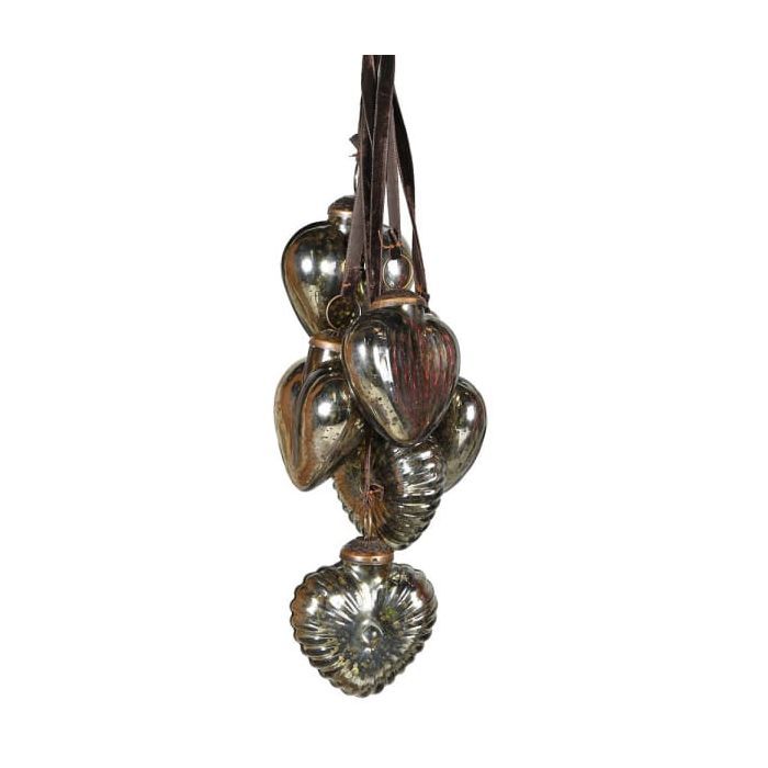 Antique Smoked Hanging Hearts