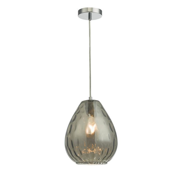 där Apulia 1lt Pendant Smoked Glass & Polished Chrome