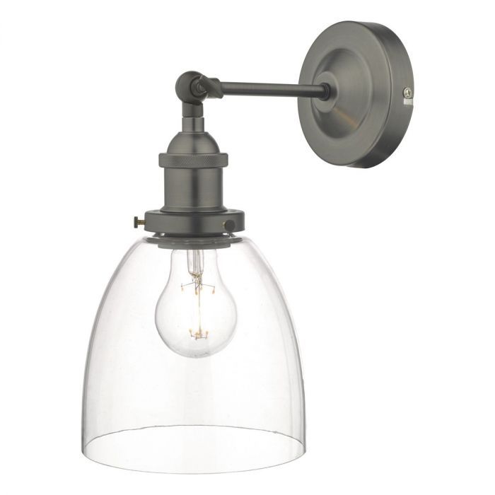 där Arvin Wall Light Antique Chrome & Glass