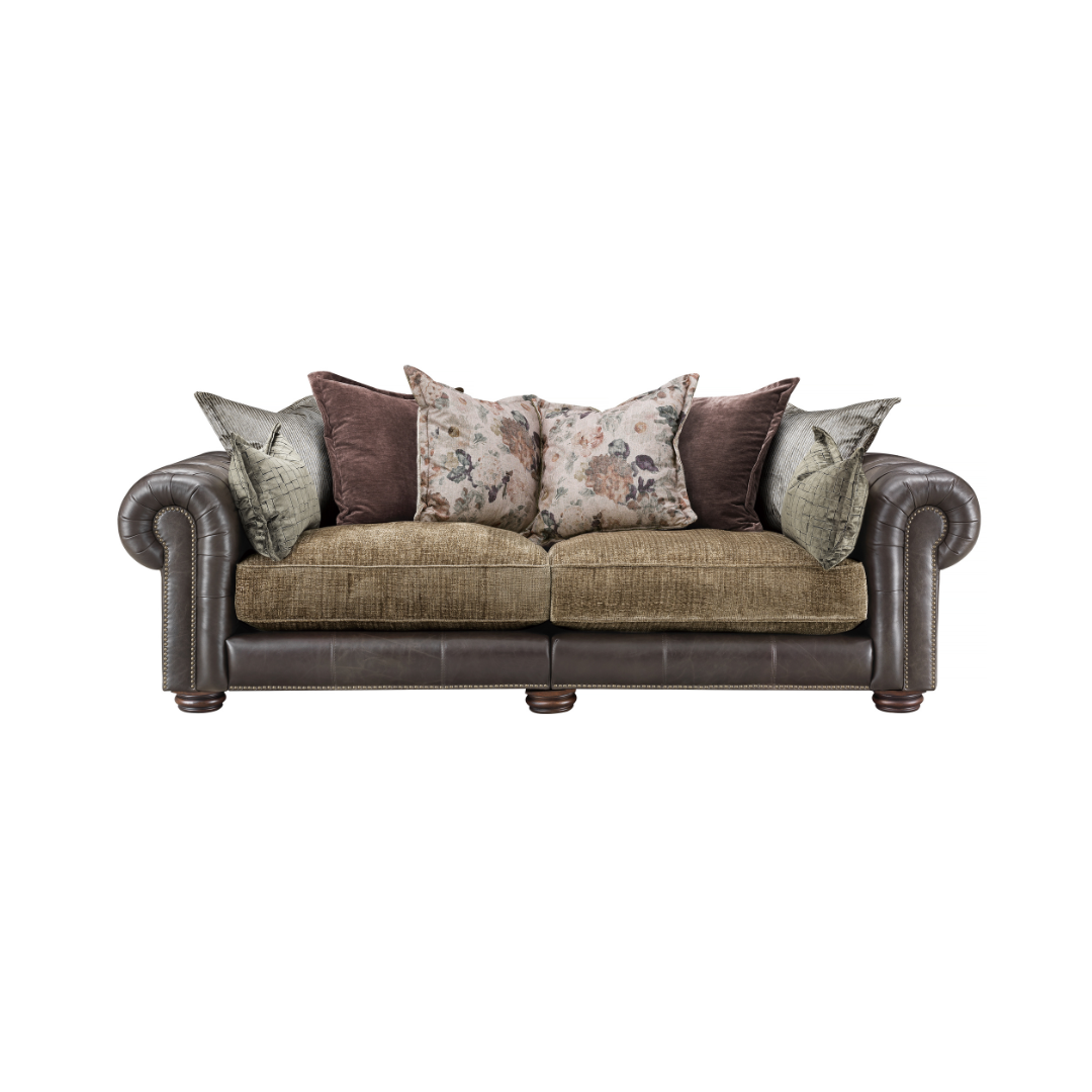 Atlantis 3.5 Seater Sofa Fabric/Leather Mix 