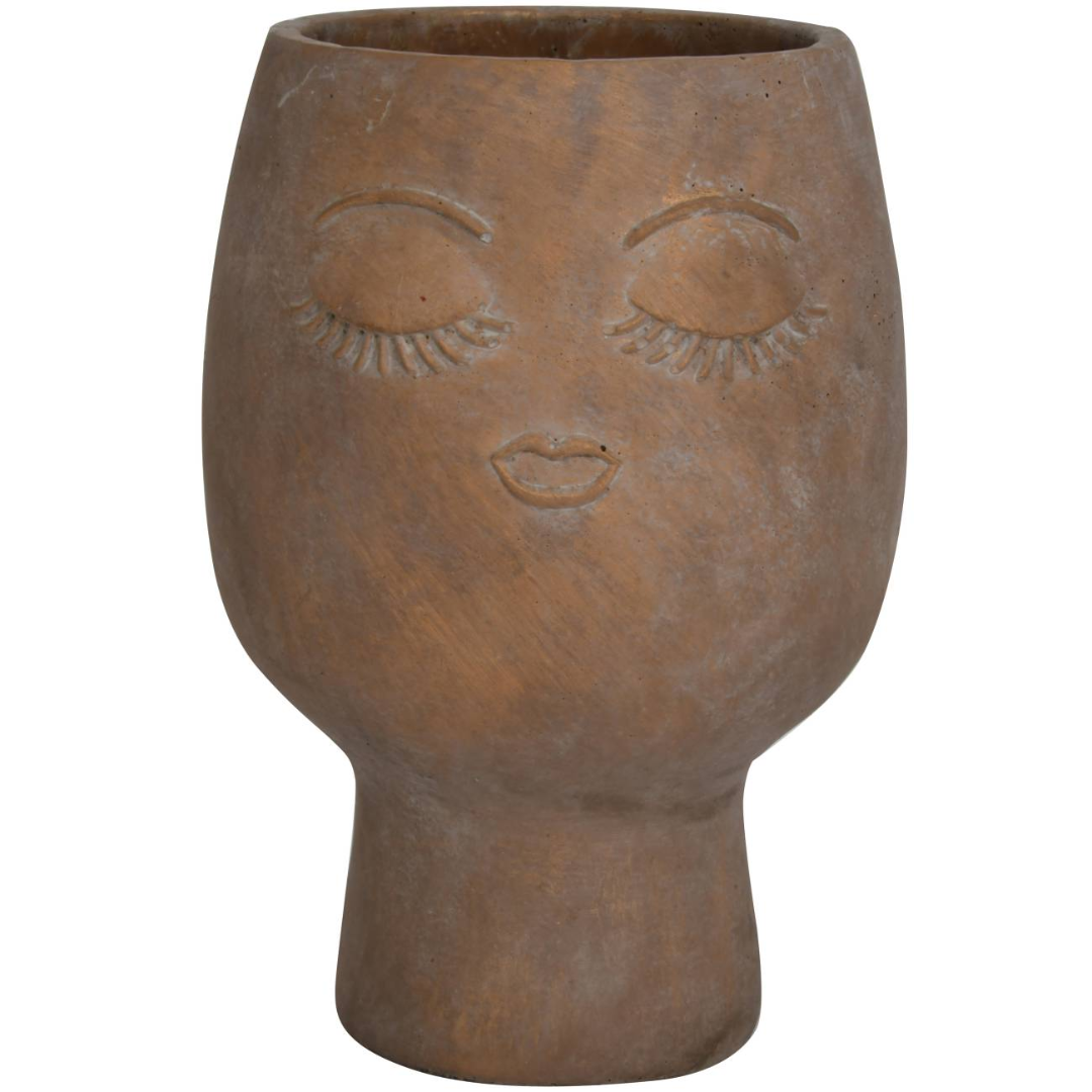 Large Ava Face Concrete Planter