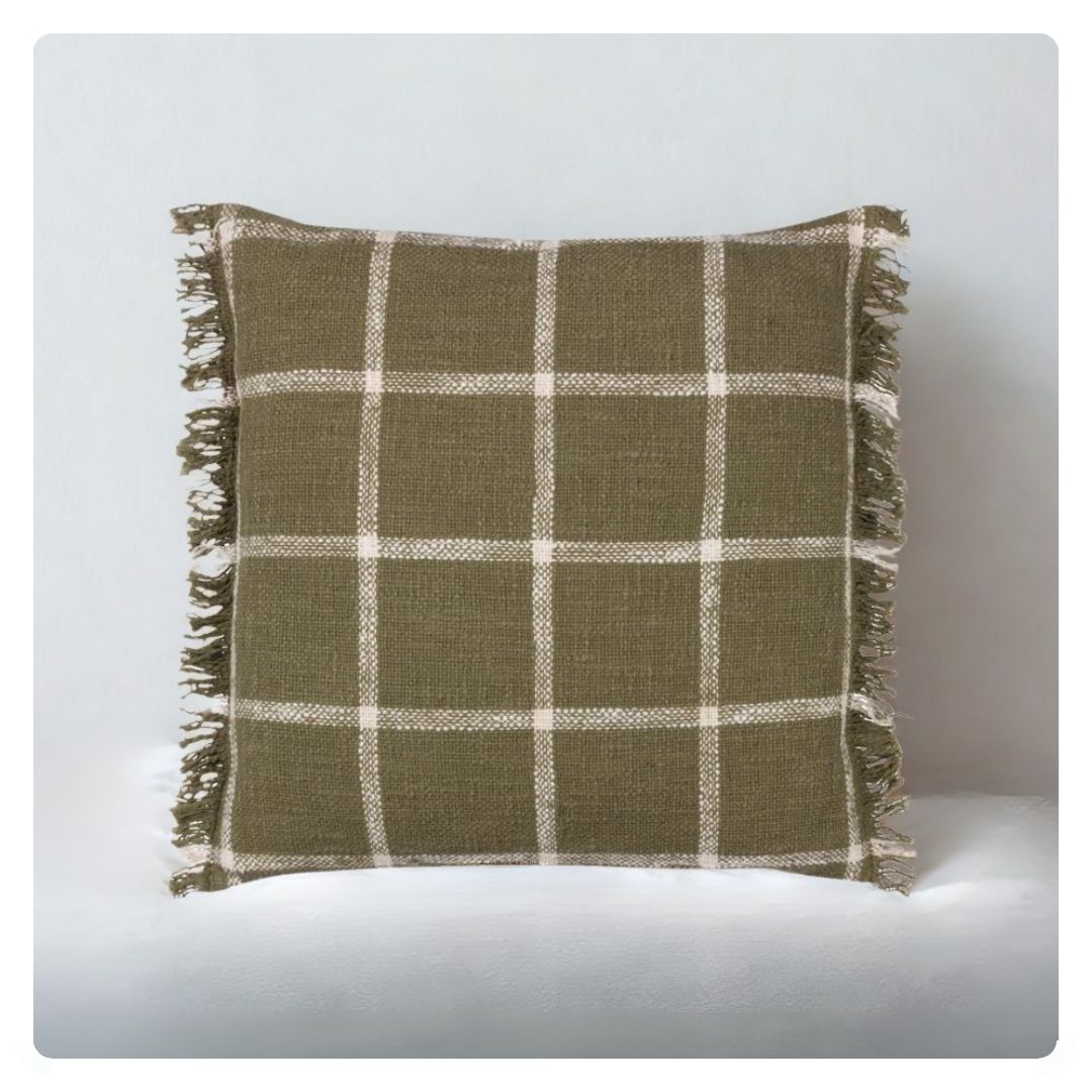 Beni 45 x 45cm Cushion in Moss & Natural