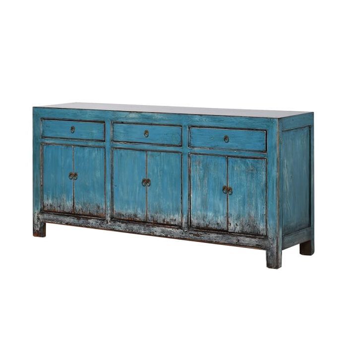 Blue 3 Drawer 6 Door Cabinet