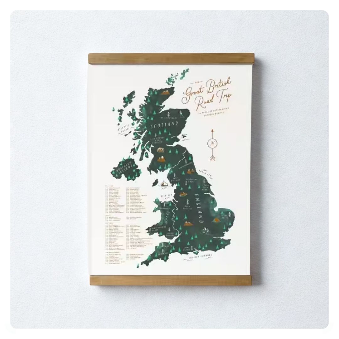 British Road Trip Print with Frame
