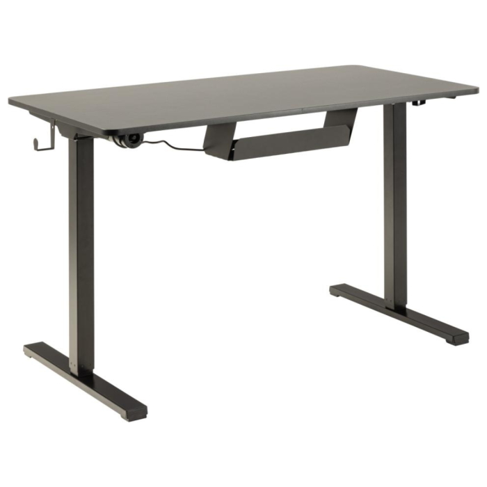 Delta Rectangular Office Desk Black Melamine Top