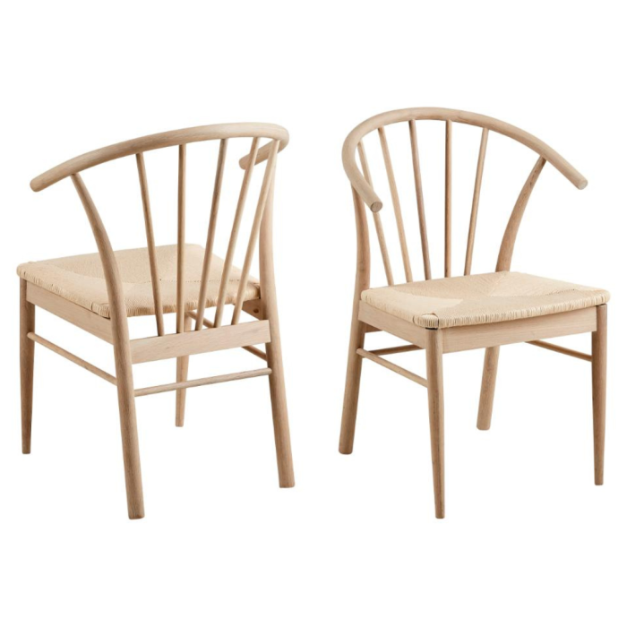 Helena Dining Chair with Seat Paper Plaits Off white