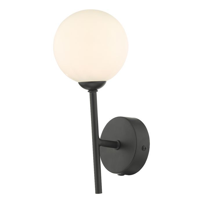 där Cohen Wall Light Matt Black & Opal Glass