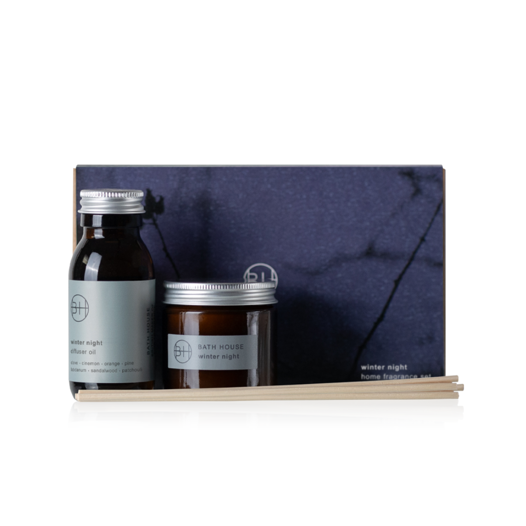 Bath House Winter Night Home Fragrance Set