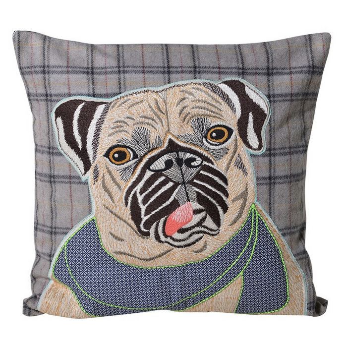 Tartan Pug Cushion Cover