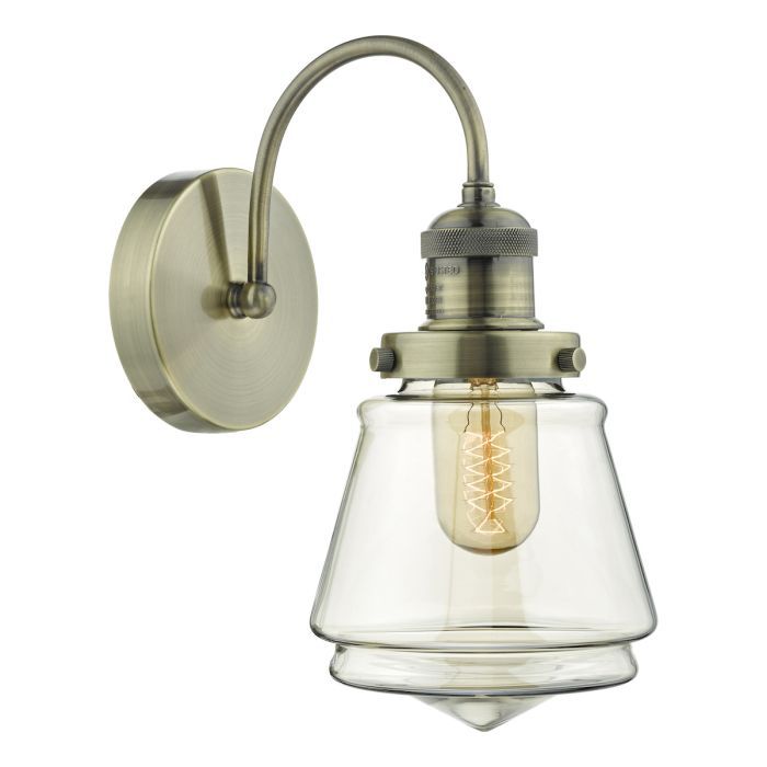 där Curtis Wall Light Champagne Glass & Antique Brass