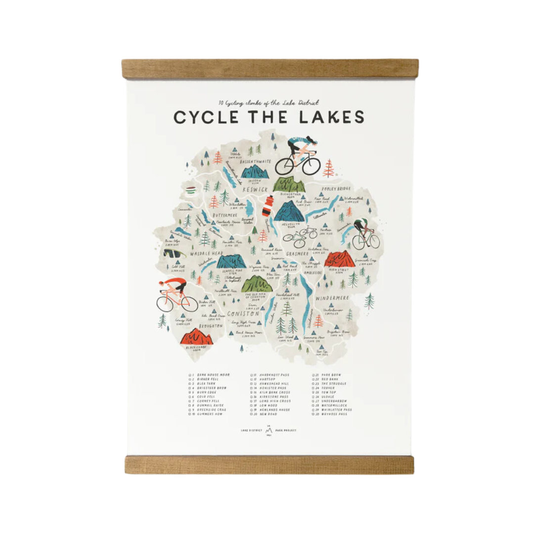 Cycle the Lakes Illustrated Print