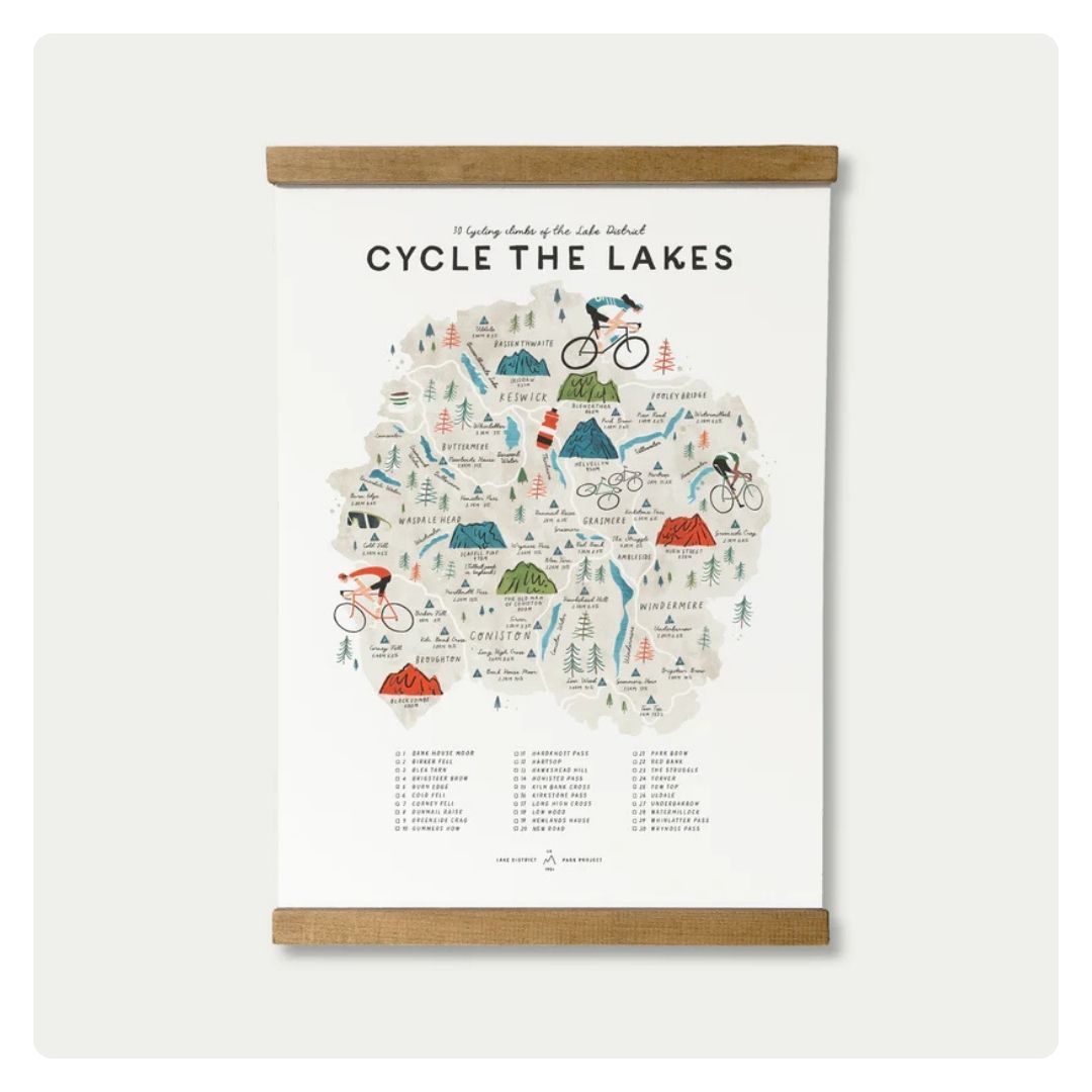 Cycle the Lakes Illustrated Print