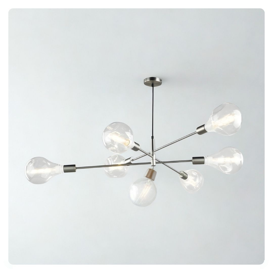 där Alana 6 Light Pendant - Satin Chrome