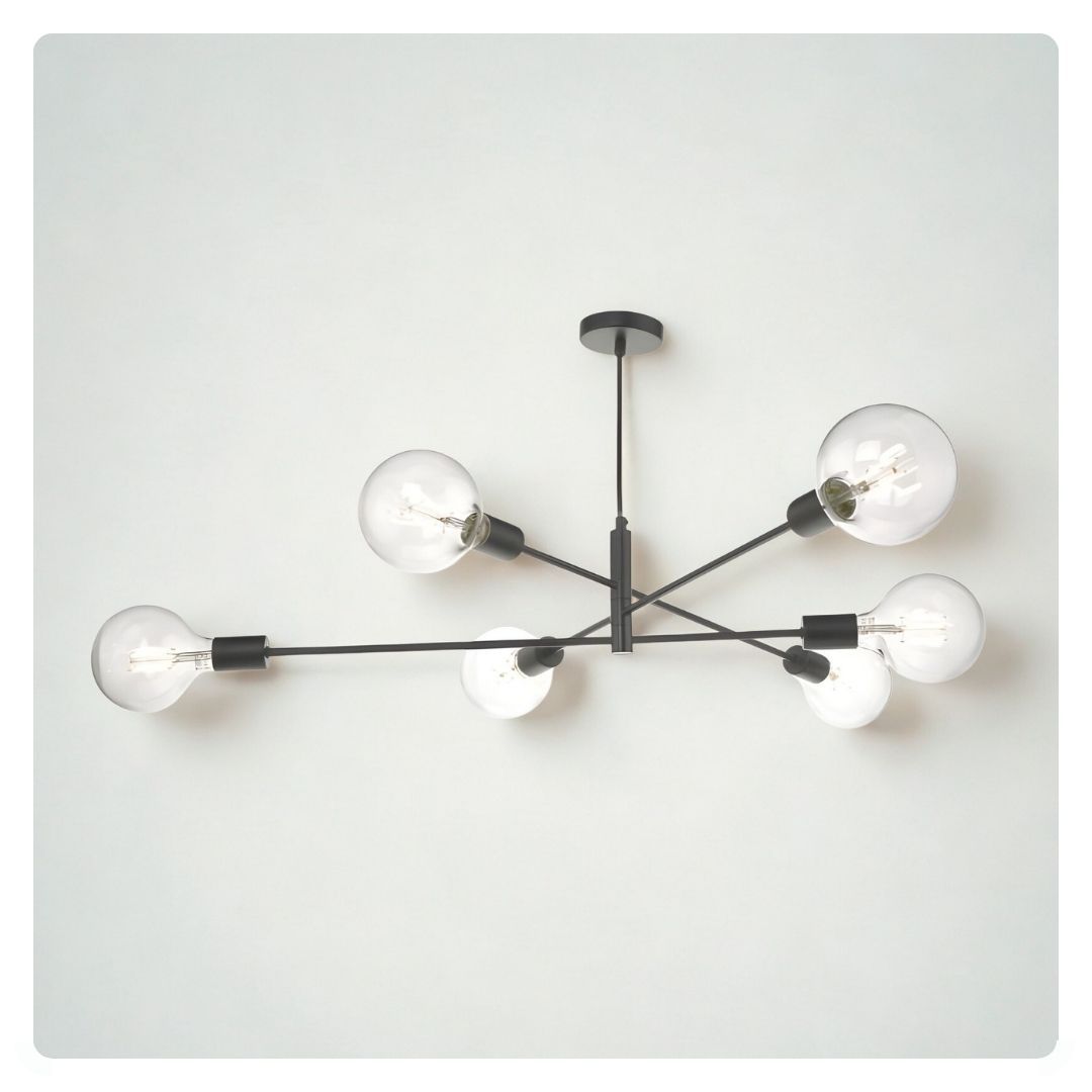 där Alana 6 Light Pendant Black