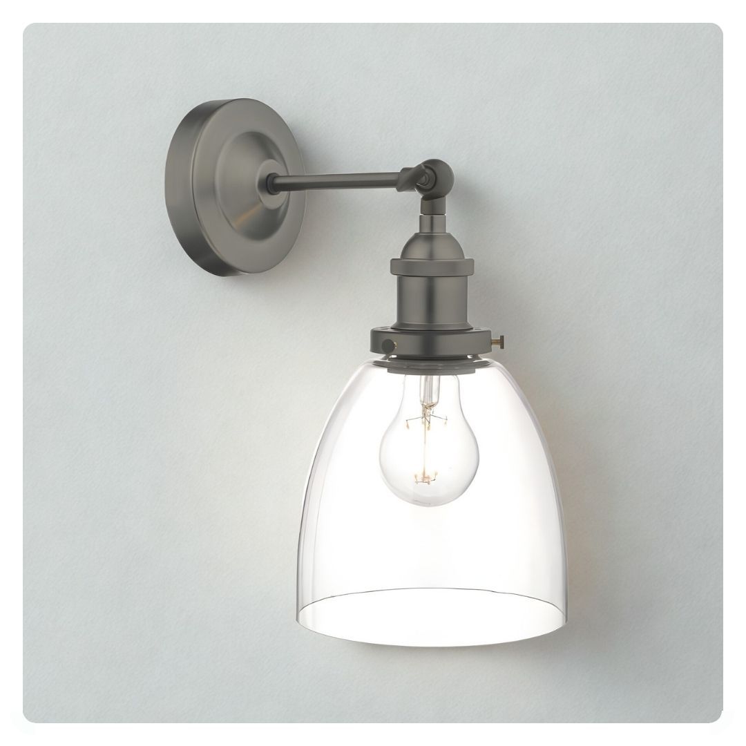 där Arvin Wall Light Antique Chrome & Glass