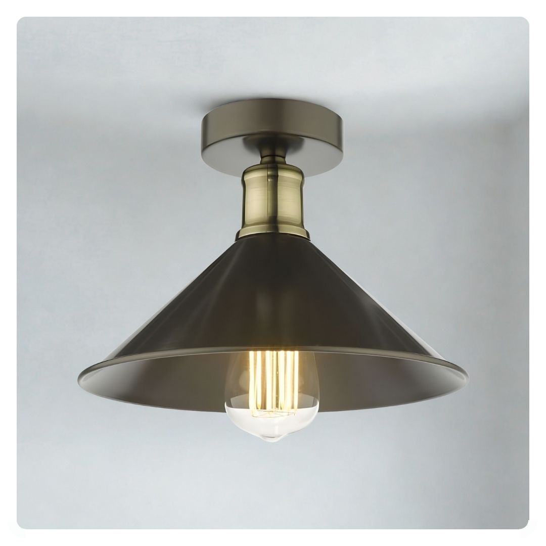 där Jalen 1lt Flush Graphite & Antique Brass