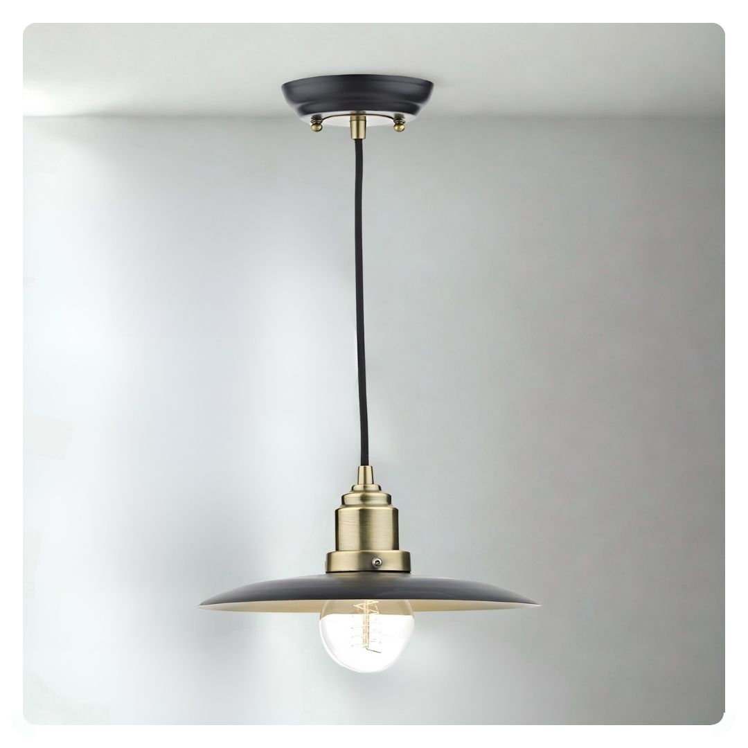 DAR Hannover 1 Light Pendant Black
