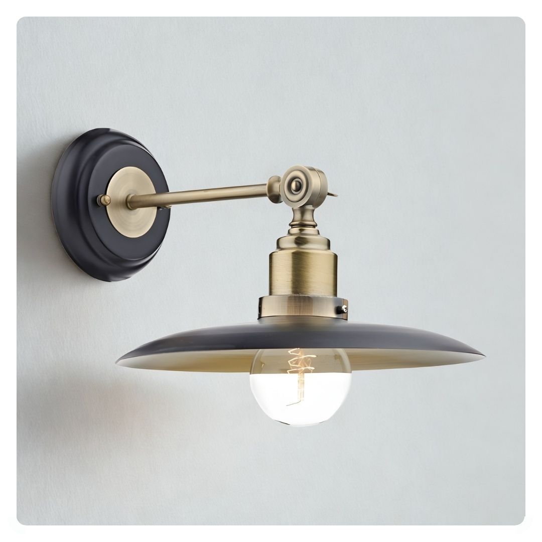 DAR Hannover 1 Light Wall Light Black